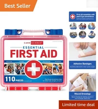 Essential First Aid Kit - 110 Physician-Recommended Supplies for Travel & Home