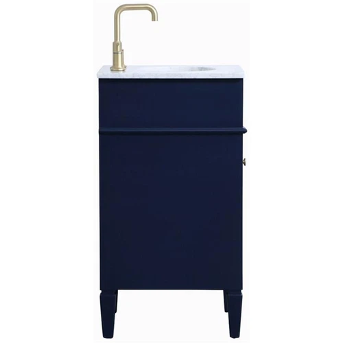 Elegant Decor Williams 18" Single Marble Top Bathroom Vanity in Blue - Picture 6 of 16