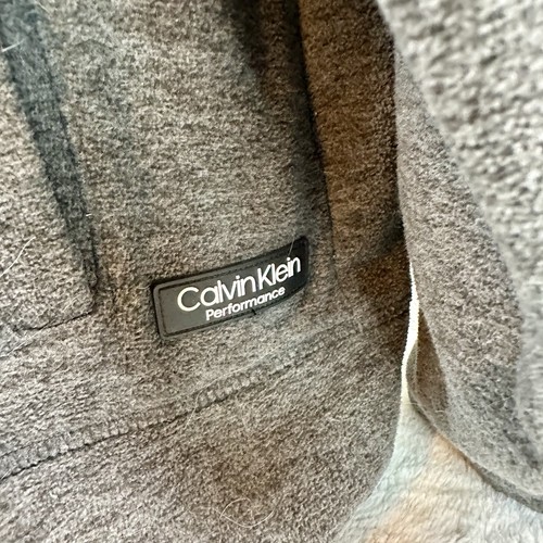 Chaqueta polar Calvin Klein Performance para mujer XL gris negra cremallera completa cuello falso - Imagen 2 de 11