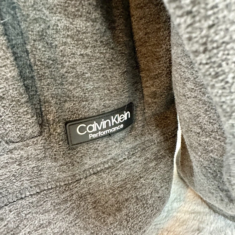 Chaqueta polar Calvin Klein Performance para mujer XL gris negra cremallera completa cuello falso Foto 2 de 4