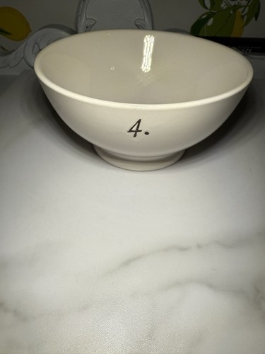 Rae Dunn by Magenta Artisan Collection #4 Cream Black 5.75" Pedestal Bowl EUC