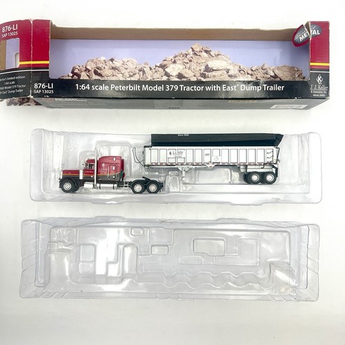 Modelo fundido a presión Peterbilt 379 J J Keller con remolque de volteo East - Imagen 7 de 9