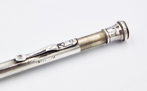 ART DECO STERLING SILVER PROPELLING PENCIL London Import 1926 - Picture 7 of 7