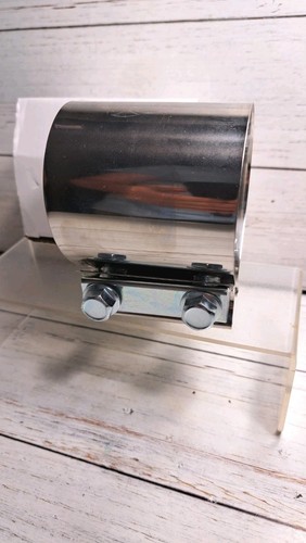 2.75 Inch Exhaust Clamp 2-3/4" Butt Joint Band Clamp Sleeve Coupler Stainless - Foto 7 di 9