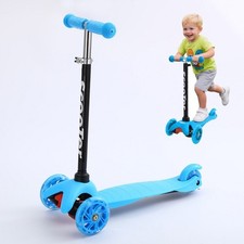 Kids Child Kick Push Scooter 3 Wheels LED Flashing Tilt Lean Boys Girls Scooter