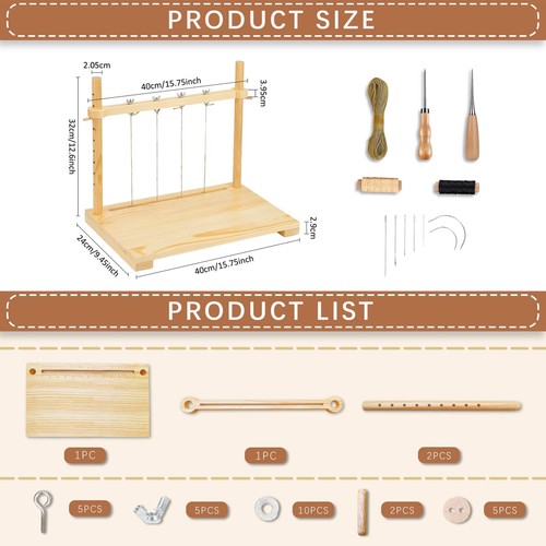 GeryVtee Bookbinding Sewing Frame Set Wood Book Binding Kits Bookbinding Punc... - Picture 2 of 7