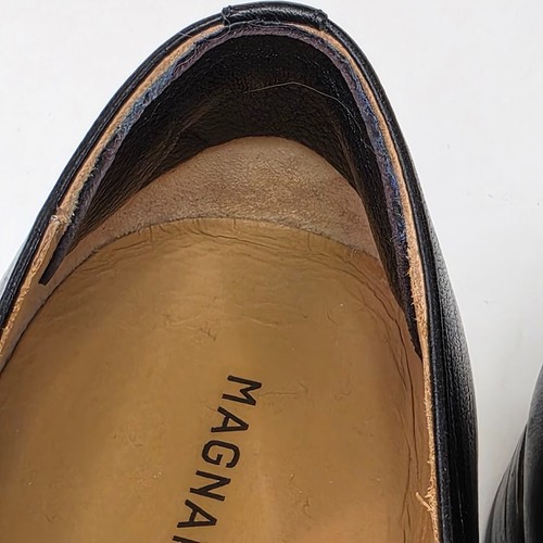 Magnanni Fabricio Slip On Apron Toe Loafers Black Nappa Leather Men’s Size 9D - Picture 11 of 11