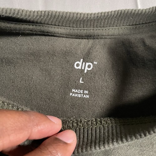 Dip Women's Olive Pullover Long Sleeve Sweatshirt Size L - Picture 4 of 7
