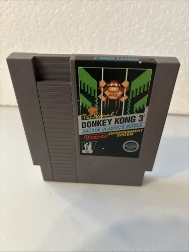 Donkey Kong 3 (Nintendo NES) Authentic Original Cartridge –5 Screw- Tested