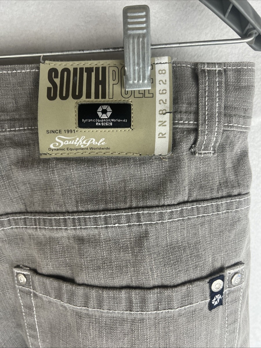 Southpole Jeans Mens 34 Gray Y2K VTG Wide Leg Baggy Faded
