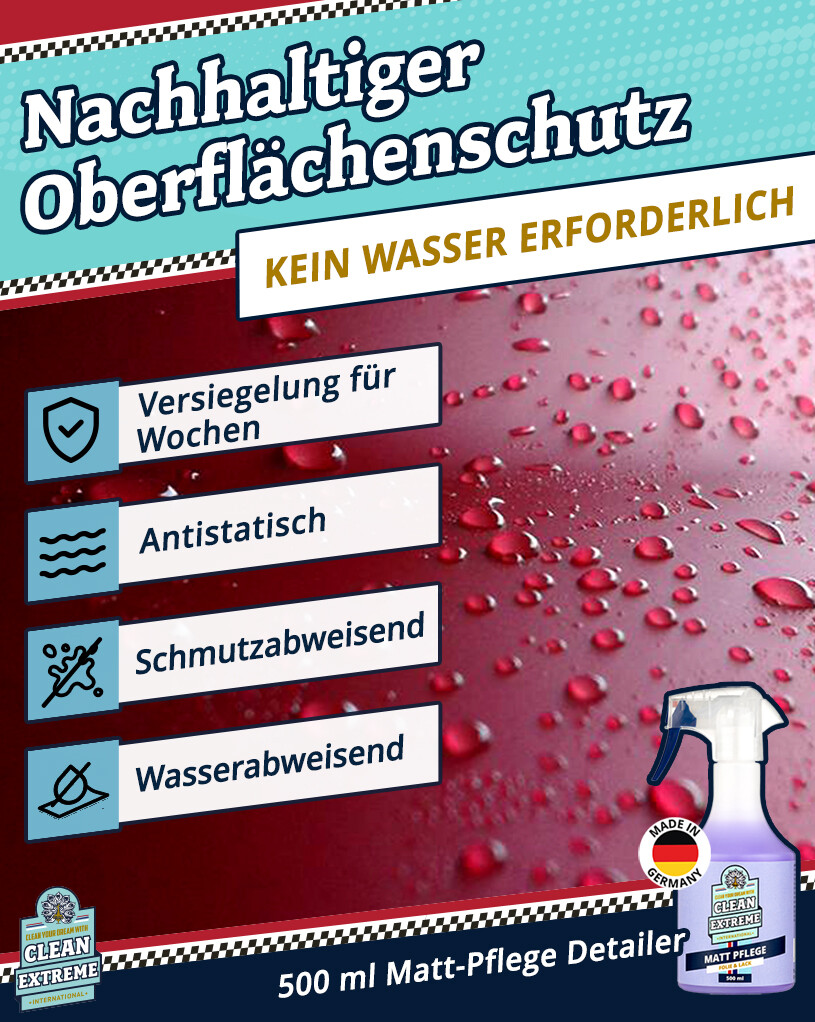 CLEANEXTREME Auto Matt Lack Folie Set Shampoo Reiniger Pflege Versiegelung XL
