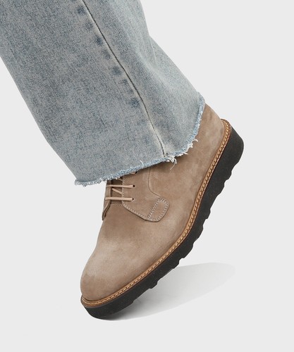 Firenze Atelier Herren beige Wildleder runde Zehenpartie Schnürschuhe Oxford klobige Derbyschuhe - Bild 15 von 23