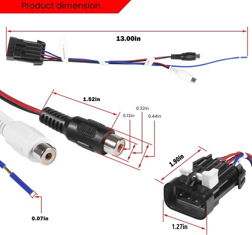 Saddle Tramp Audio Adapter Line For Polaris RZR Ranger and General with Ride 13" - Picture 5 of 11