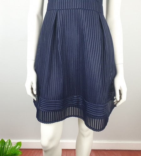 Nichii Size S, 10 A Line Pleated Skater Dress Sleeveless Lined Blue Structured - Bild 3 von 12
