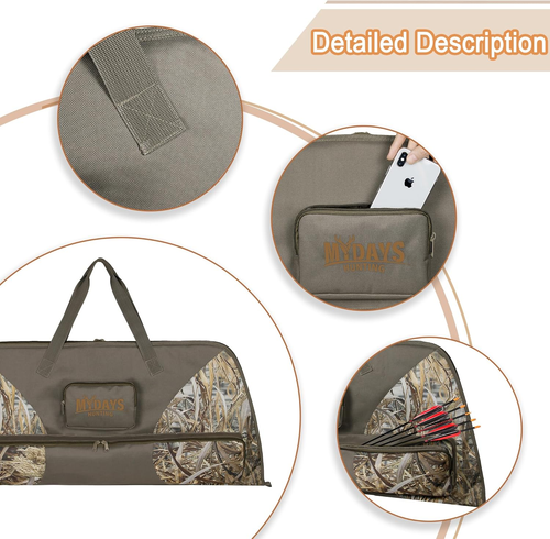 Compound Bow Case,Feigeer Camo Soft Bow Case with Thick Protective Foam Padding - Picture 5 of 6