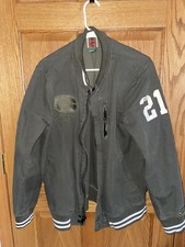 Green Bay Packers Letterman Jean Jacket Varsity Coat Nike Men's Large Vintage