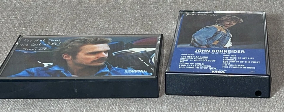 John Schneider Lot 2 Cassette Tapes Vintage 1980s Too Good To Stop Now 1984 1987 Foto 2 de 4