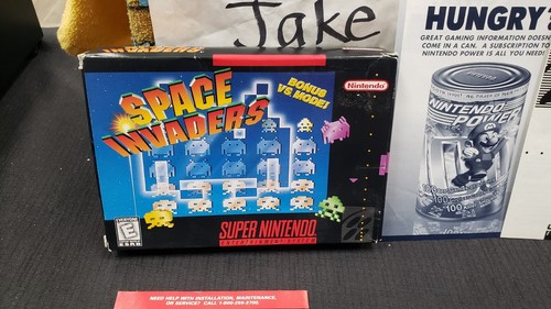 CIB SPACE INVADERS NINTENDO SNES VIDEO GAME COMPLETE IN BOX W/ PROTECTOR CASE - Picture 4 of 11