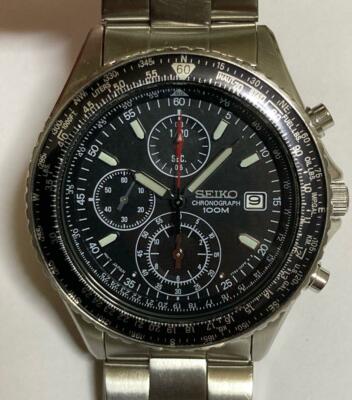 Seiko Flightmaster Pilot Slide Rule Chronograph SND255 SND255P1 SND255P  Men's Watch | Men247
