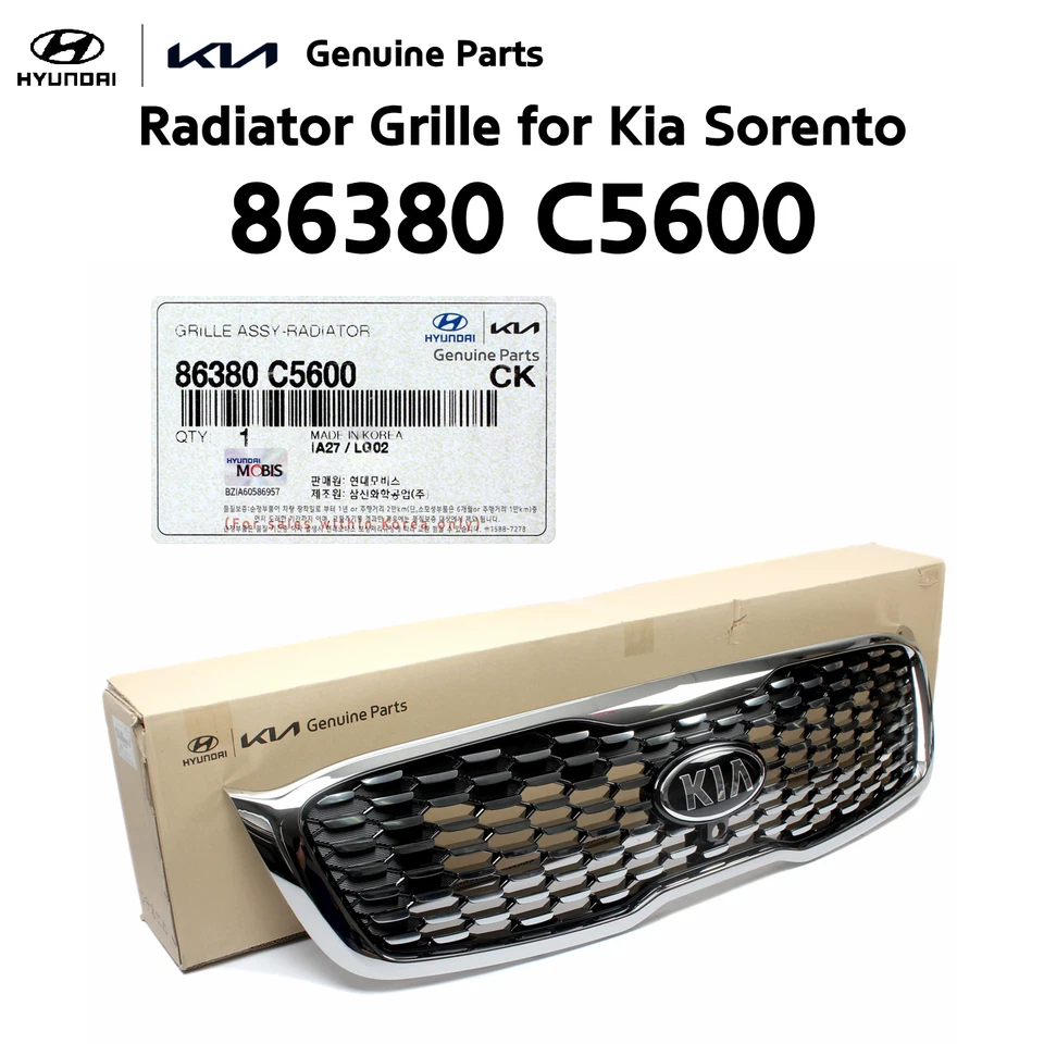 Rejilla de radiador genuina 86380 C5600 con conjunto de orificios de cámara para Kia Sorento 19-20 Foto 3 de 4