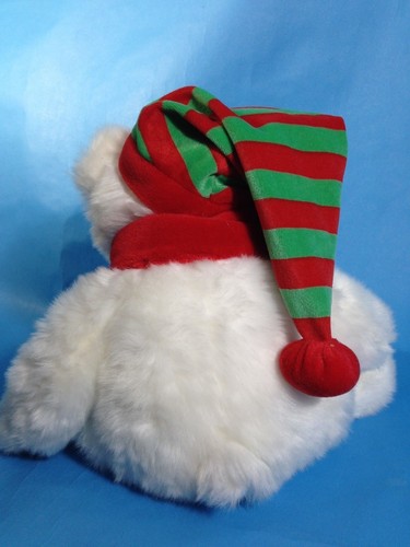 Oso de peluche blanco Merry Ty clásico peluche gorro 2004 - 12" - Imagen 8 de 9