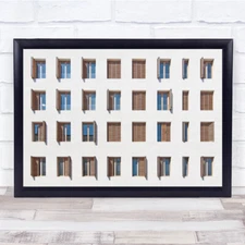 Architecture Facade Windows Shutters Blinds High Key High-Key Wall Art Print