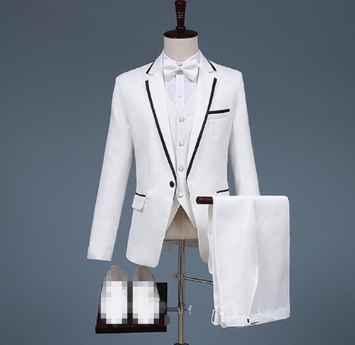 Mens Wedding Dress Club Stage Performance Outdoor Slim fit Suit Pant Coat 2PCS - Afbeelding 6 van 10