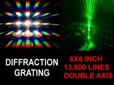 HUGE 6X6 INCH Diffraction Grating Sheet 13,500 DOUBLE AXIS Line.Laser Split LOOK