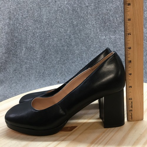 Bandolino Shoes Womens 9.5M Cooler 3 Pump Black Faux Leather Slip On Block Heels - Picture 8 of 17