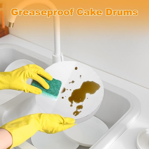 10 Pcs Round Cake Drums 8-Inch 1/2" Thickened Cardboard Cake Boards White Gre... - Picture 4 of 7