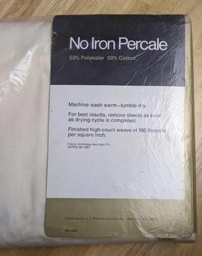 Sheet Queen Size Flat No Iron Percale Floral 90x102 Inches NEW Old Stock! feb23 - Picture 5 of 6