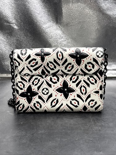 LOUIS VUITTON LV Twist Graphic Print Leder Schultertasche MM Weiß/Schwarz/Rot - Bild 3 von 21