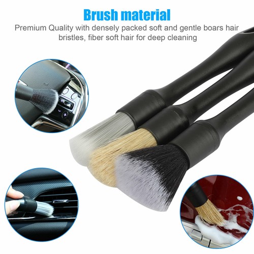 3Pack Car Brush Wash Auto Detailing Cleaning Engine Wheel Rim Grill Clean Tool - Picture 9 of 12