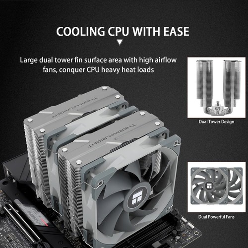 Advanced 120mm CPU Cooler - Dual Fans, 6 Heat Pipes for Extreme Performance - Picture 4 of 8