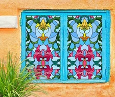 3D Red Yellow Flower A276 Window Film Print Sticker Cling Stained Glass UV Amy