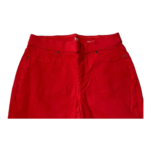 Pantalones de mezclilla recortados New Directions rojos ajustados para mujer 10R elásticos cómodos usados en excelente estado - Imagen 3 de 8