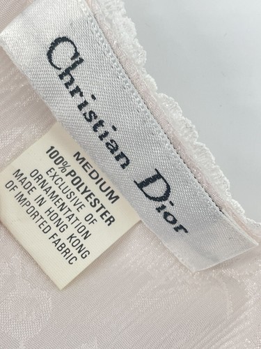 NWOT Vintage Christian Dior White Lace Pink Sleeveless Nightgown Womens Size M - Picture 5 of 8