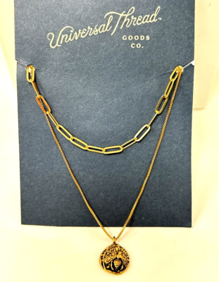 Universal Thread 2 Strand Goldtone Necklace with Small Bee Pendant