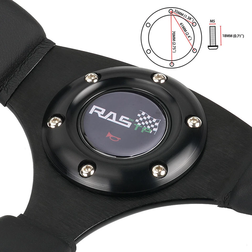 Quick Release Hub Adapter+14" Genuine Leather Steering Wheel For Ford F150 92-97 Foto 4 de 4