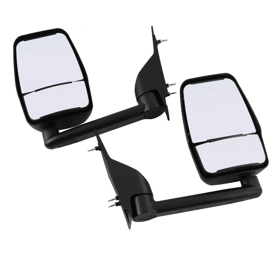 Par de espejos retrovisores de remolque manuales diestros + diestros para camioneta Chevy Express Savana 2003-2017 lisos Foto 3 de 4
