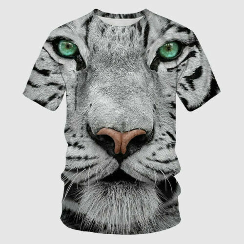Animal 3D Print Casual T-Shirt Short Sleeve Tops Tee Womens/Mens - Picture 10 of 10
