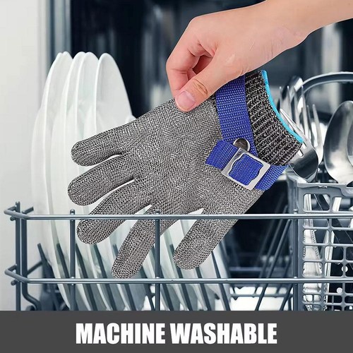 Stainless Steel Mesh Protective Glove Cut Resistant Chain Mail Work S D3P7 - Picture 7 of 13
