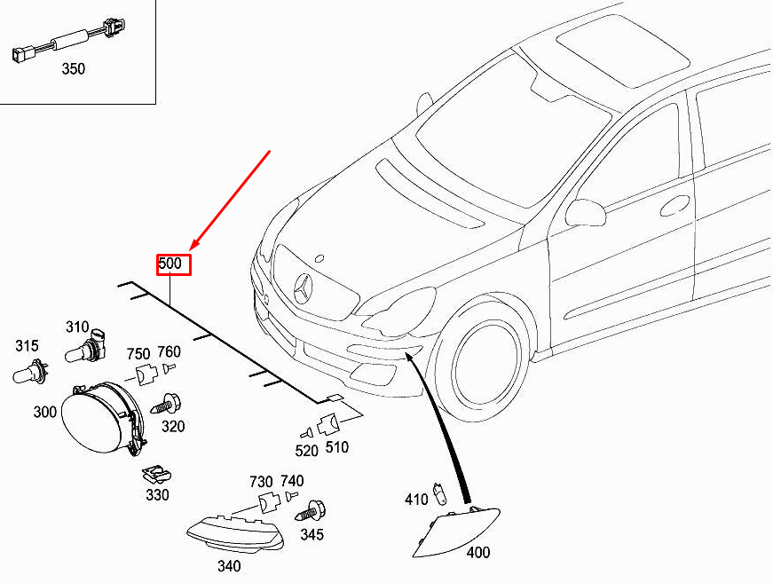 Neu MERCEDES-BENZ R W251 Nebelscheinwerfer-Kabelbaum A2514404413 Original