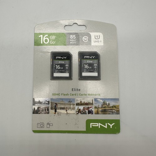 SealedElite PNY 16GB SD Memory Card SDHC Flash Card 3.5 Hour HD Video 2 Pack