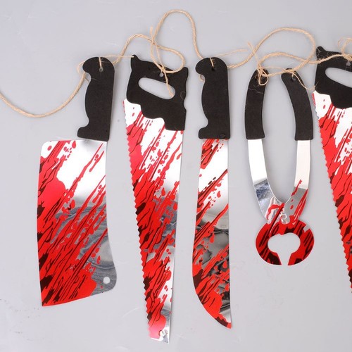 Halloween Bloody Weapons Blood Party Decorations Props Scary Garland Bunting - Picture 4 of 10
