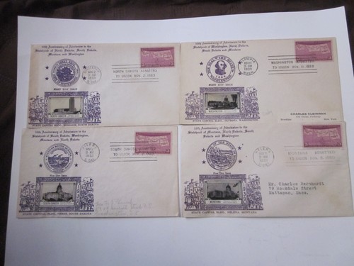 #858 4er SET 50th Anniversary First Day CoverS 1938 Crosby STATE HOUSE PHOTOS - Bild 1 von 3