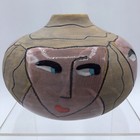 SANDRA MAGSAMEN CERAMIC VASE FOUR FACES! 3.25” Tall. Mint!