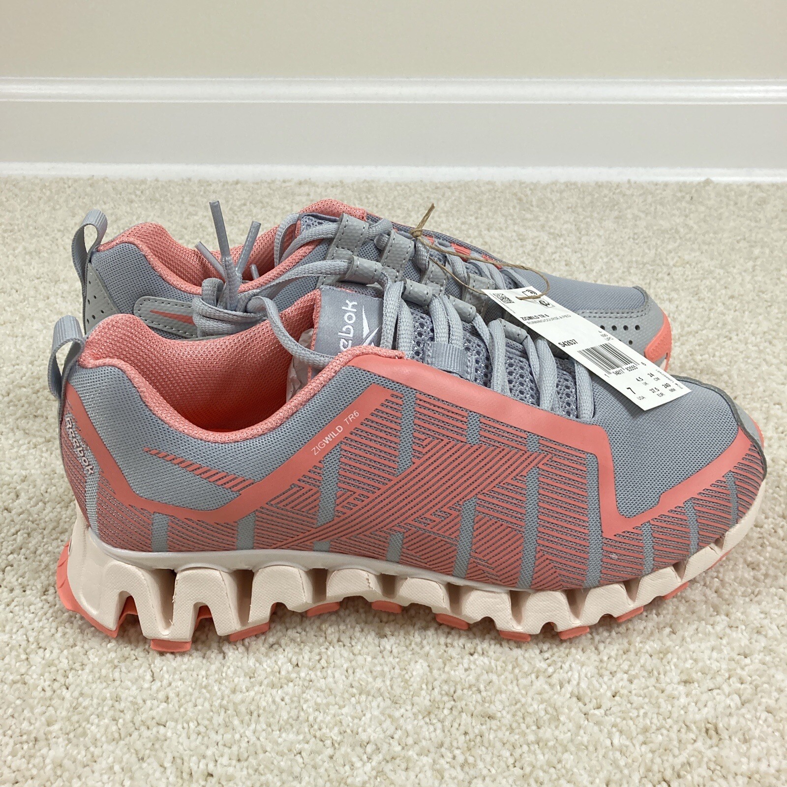 Reebok ZigWild Trail 6 Women's Shoes Performance Sneakers 7 Pure Grey 3 / Twisted Coral / Ceramic Pi