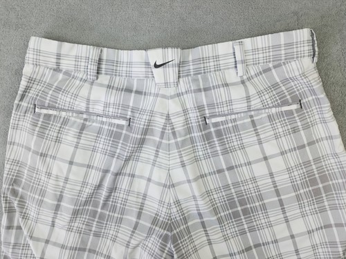 Nike Golf Dri Fit Men's Size 32 White Gray Plaid Golf Short - Picture 12 of 13