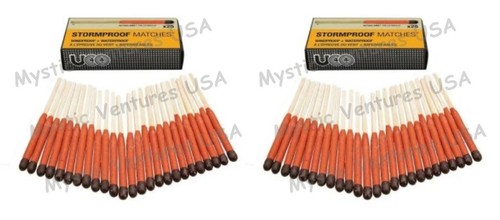 2x 25ct UCO STORM PROOF MATCHES W/STRIKERS 15 Sec. Burn Windproof STRIKE ON BOX! - Picture 2 of 4
